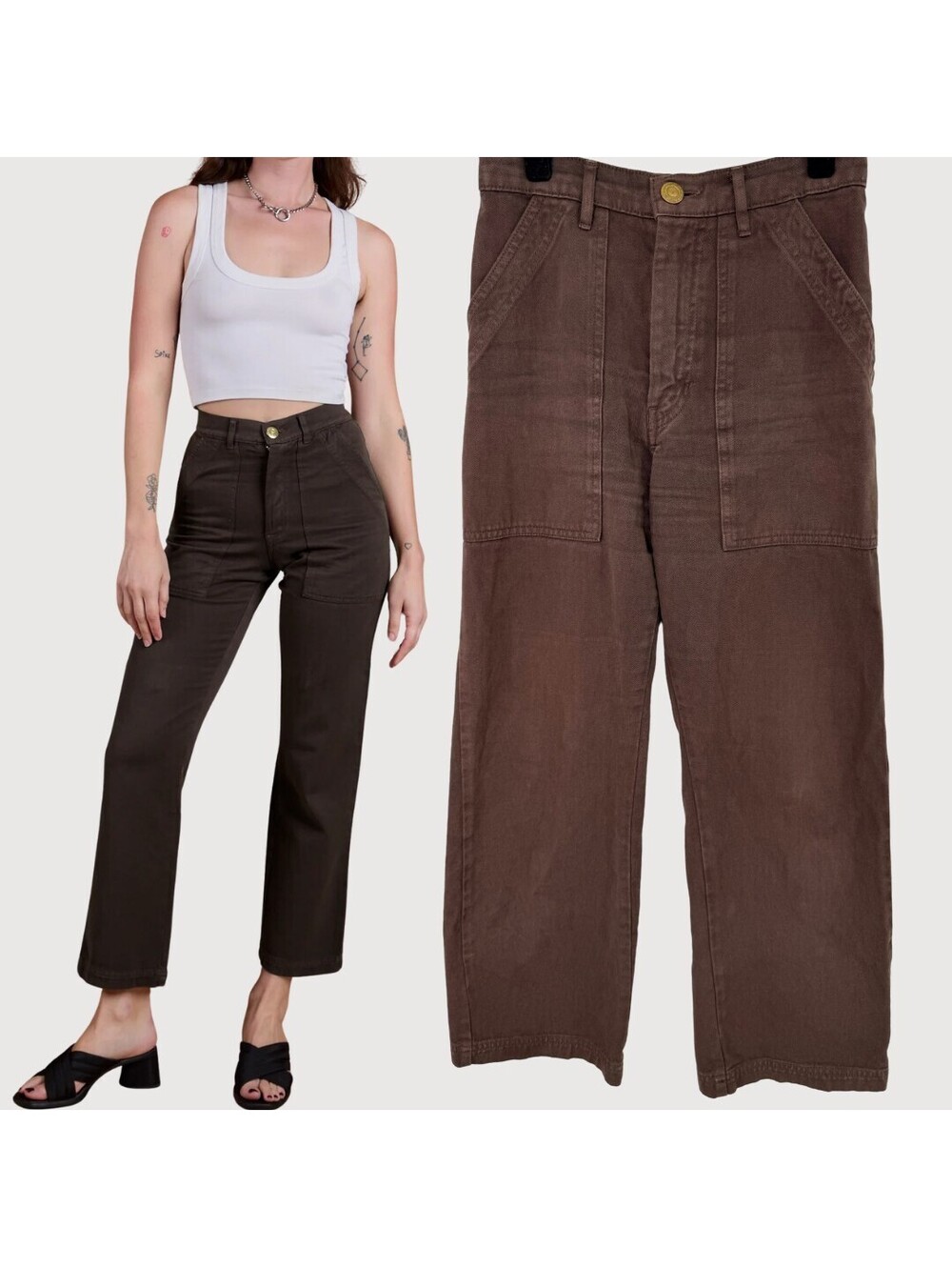 Big Bud Press Work Pants Petite Espresso Brown XS